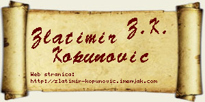 Zlatimir Kopunović vizit kartica